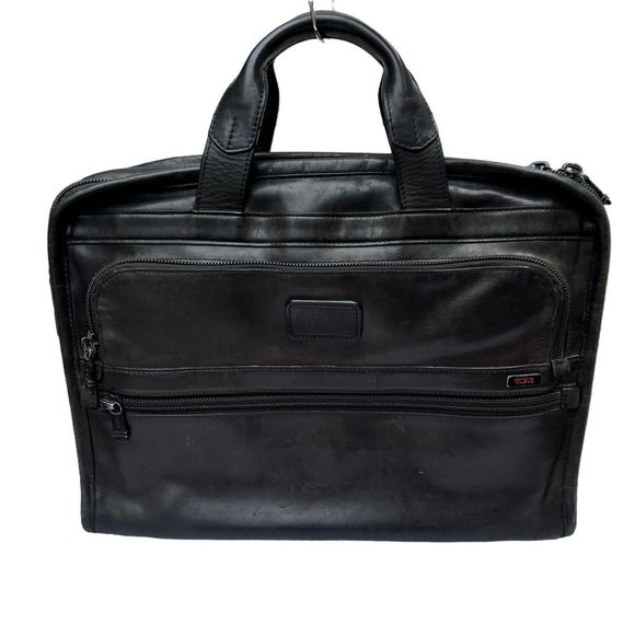 Tumi Other - Tumi 96111DH ALPHA Slim Large Screen Black Leather Portfolio Briefcase Laptop​